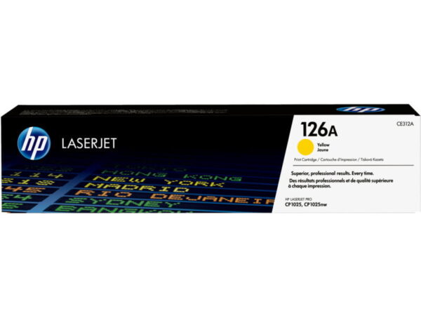 HP 126A Yellow Original LaserJet Toner Cartridge, CE312A