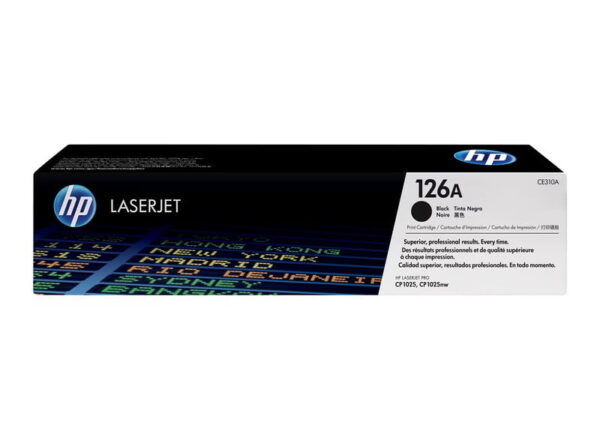 HP 126A Black Original LaserJet Toner Cartridge, CE310A