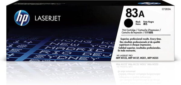 HP 83A Black Original LaserJet Toner Cartridge, CF283A