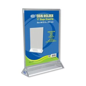 ACRYLIC STAND Y-SHAPE UP SIGN HOLDER  A4 210 X 297MM