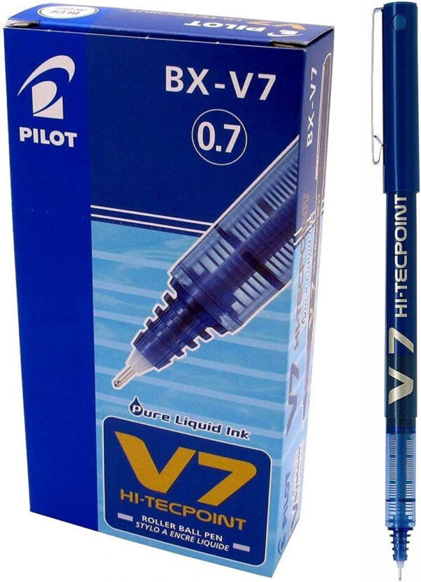 Pen Pilot V7 Blue Liquid Ink Rollerball 0.7 mm Tip 12 Pcs