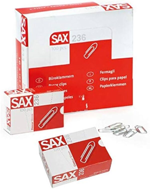 SAX PAPER CLIPS 236, 50MM, 100/BOX