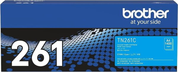 Brother TN261C Toner Cartridge, Cyan -  ~1400 Pages