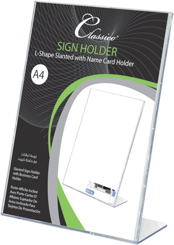 Acrylic Sign Holder LType A4 210 x 297