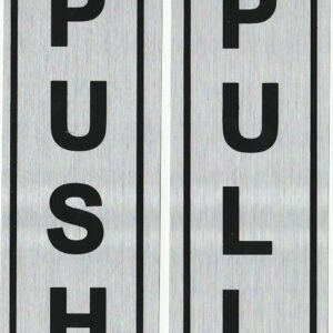 Pull and Push Sticker  Silver and Black 