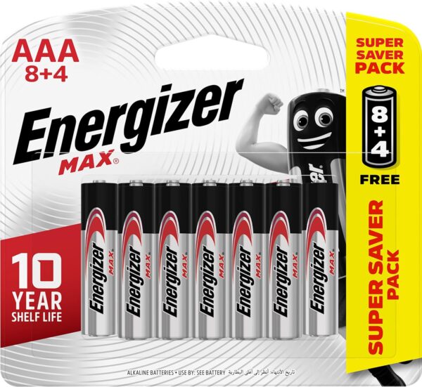 Battery Energizer AAA Batteries 8+4 =12