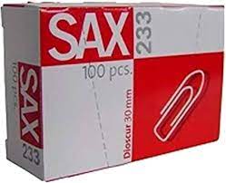 SAX 233 Paper Clip - 30mm, 100 Clips/Packet