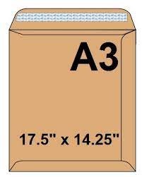 Brown Envelopes, 120gsm, (A3) 17.5" X 14.25"