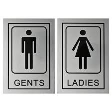 Stainless Steel Gents Ladies Signage Self Adhesive Sticker