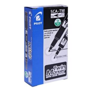 Pilot Twin Marker Black Pack of 12 Pcs