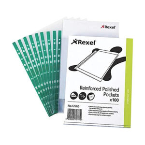 Punched Pockets Green Spine Rexel 100 Pcs