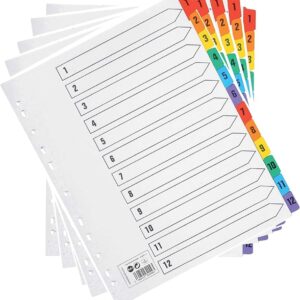 Divider 1-12 Colors Paper   A4