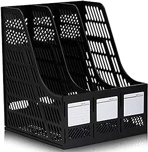 Desk Organizer Triplicate Magazine Rack Plastic Holder