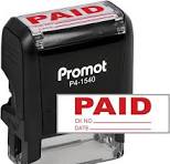 Stamp self ink paid