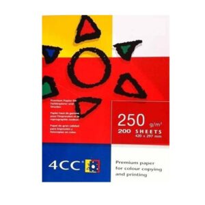 A4 Paper 4CC 250 GSM,  200 Sheets A1 Pkt 