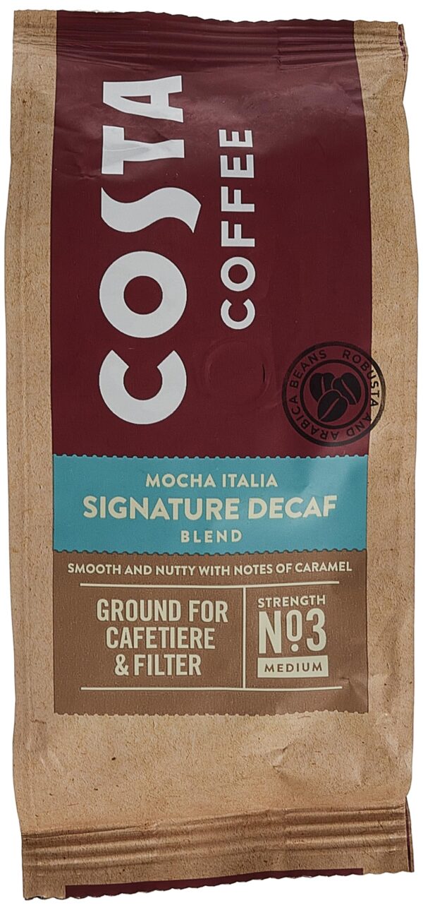 Costa Coffee Decaf Ground Coffee - 1 x 200g