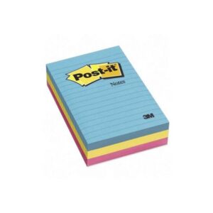Post it Sticky Notes Colors 3M 660-3AU 4×6 Ruled