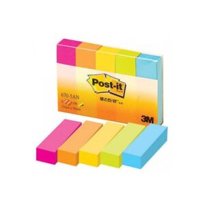Page Marker Post-it 3M 670-5AF  1-2 X 1.75 Fluorescent Colours 